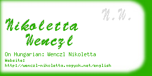 nikoletta wenczl business card